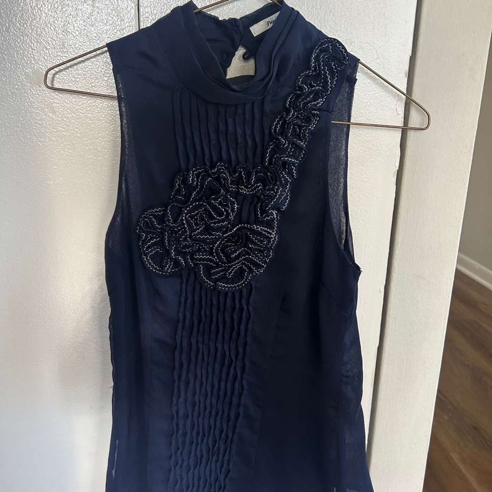 Elegant Navy Sleeveless Top